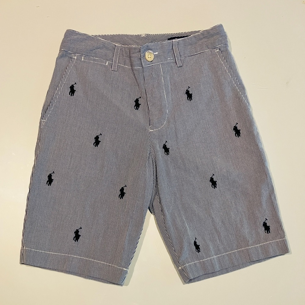 Embroidered seersucker Polo Ralph Lauren Bermuda shorts - kids size 8